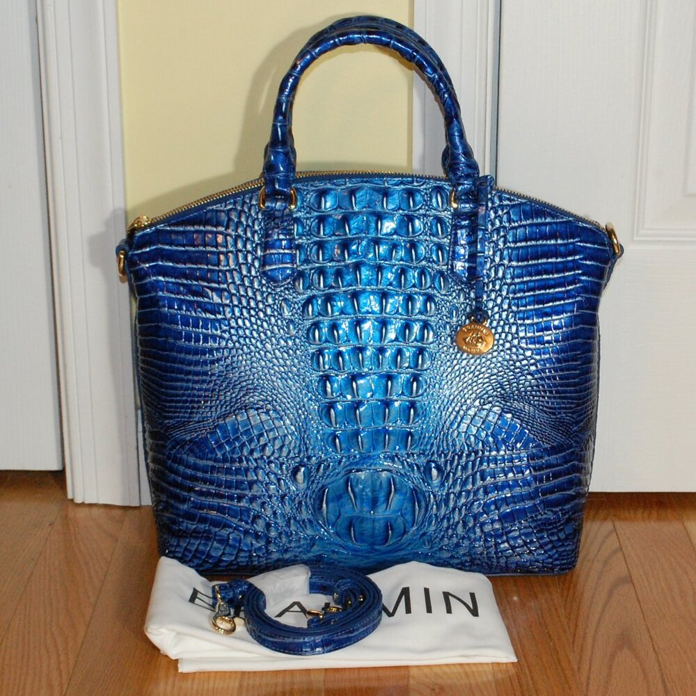 NWT Brahmin Large Duxbury Satchel Vista Blue Melbourne